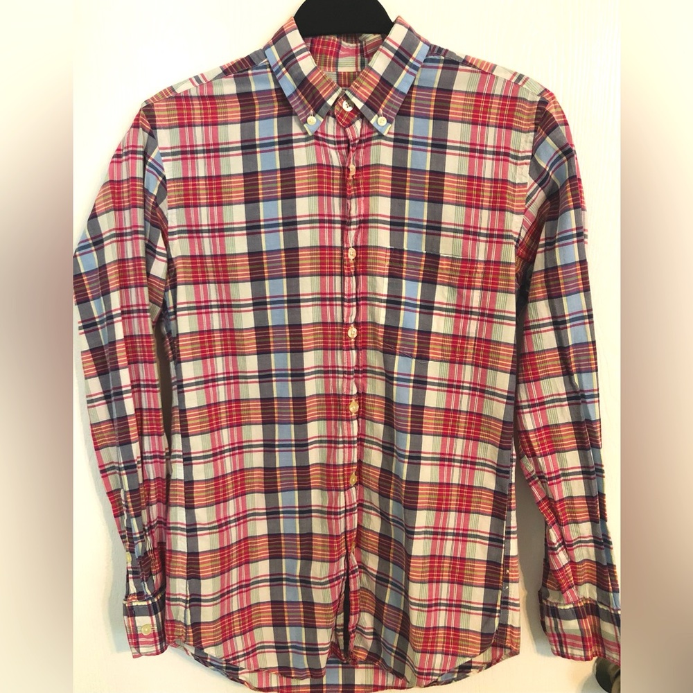 J. Crew plaid cotton button down shirt XS